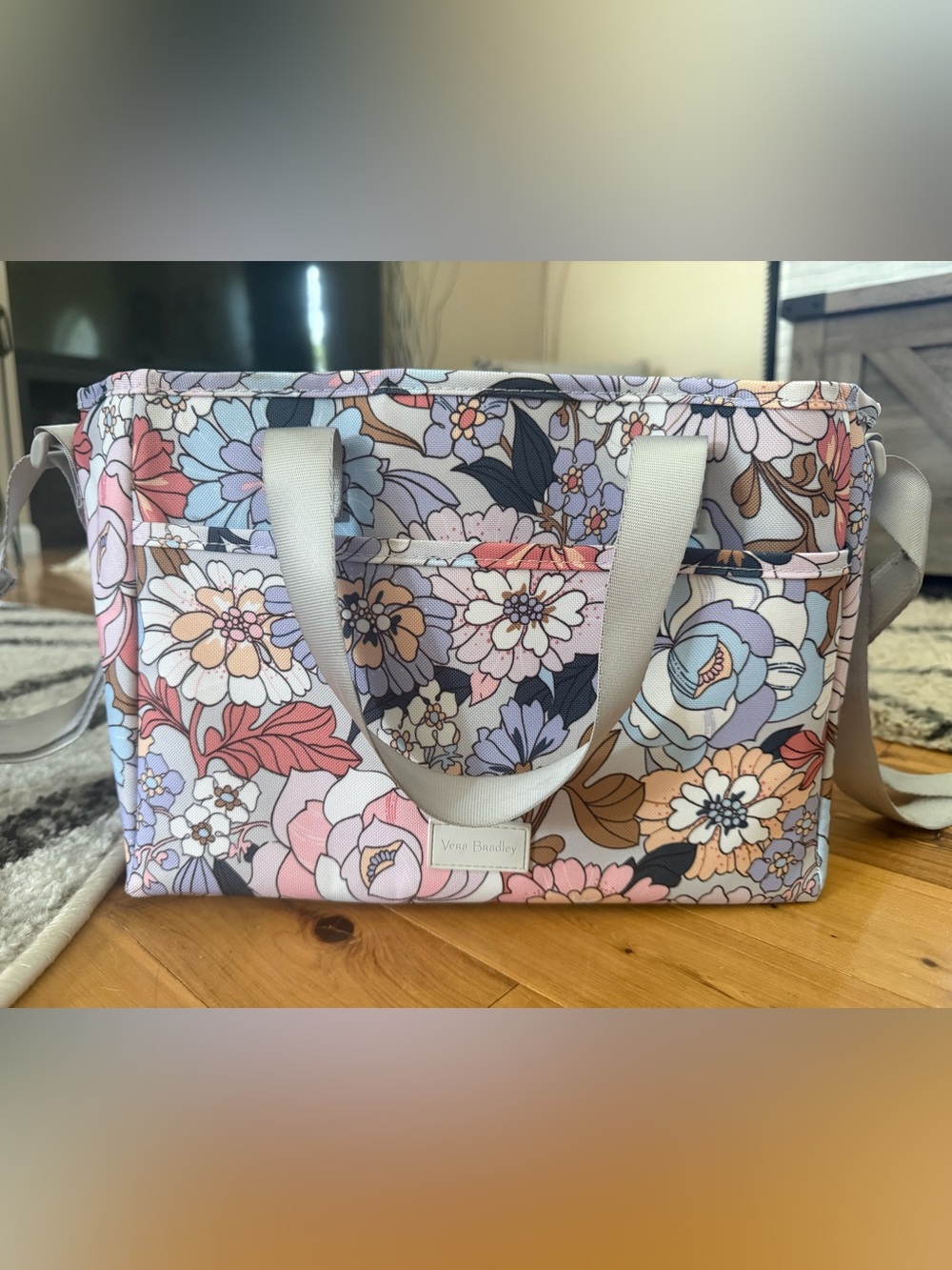 Vera Bradley Pastel Floral Canvas Tote in Multi Colors